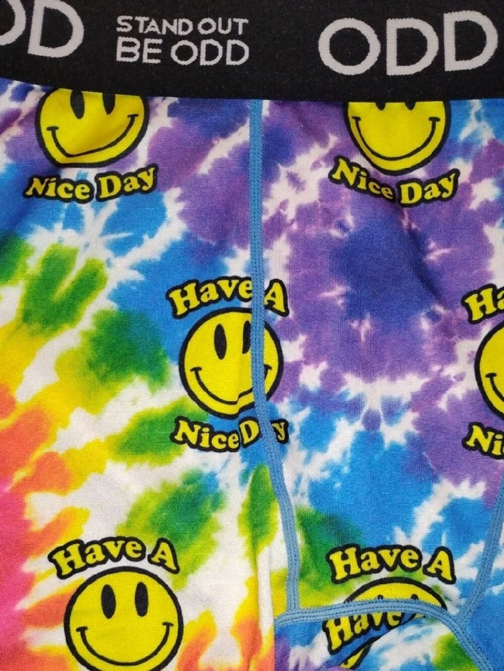 Kids Tie-Dye Boxer Briefs with Smiley Print - Multicolor
